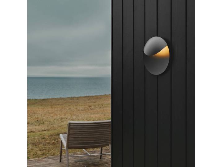 LED-wandlamp buiten Valopin, zwart, Aluminium, LED wandlamp buiten