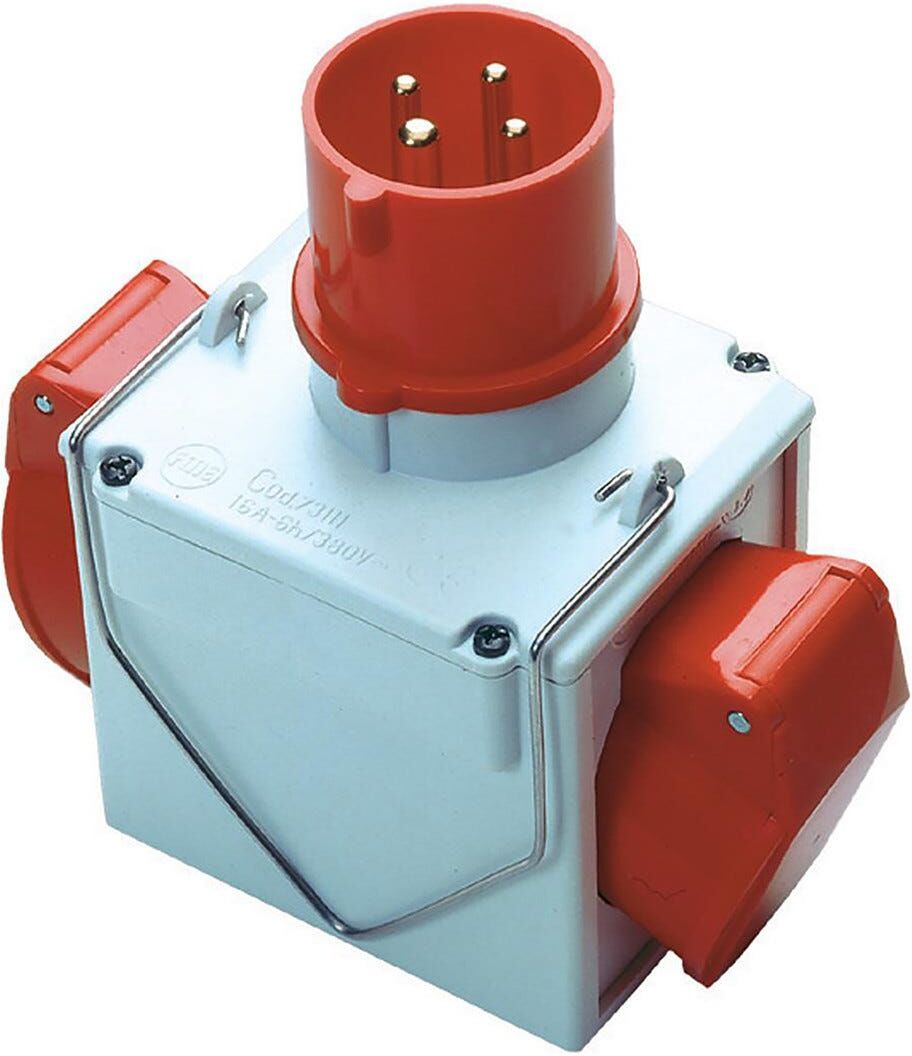 Fanton ADATTATORE SPINA INDUSTRIALE 3P+T 16A 2 PRESE  3P+T 16A 380-415V IP44