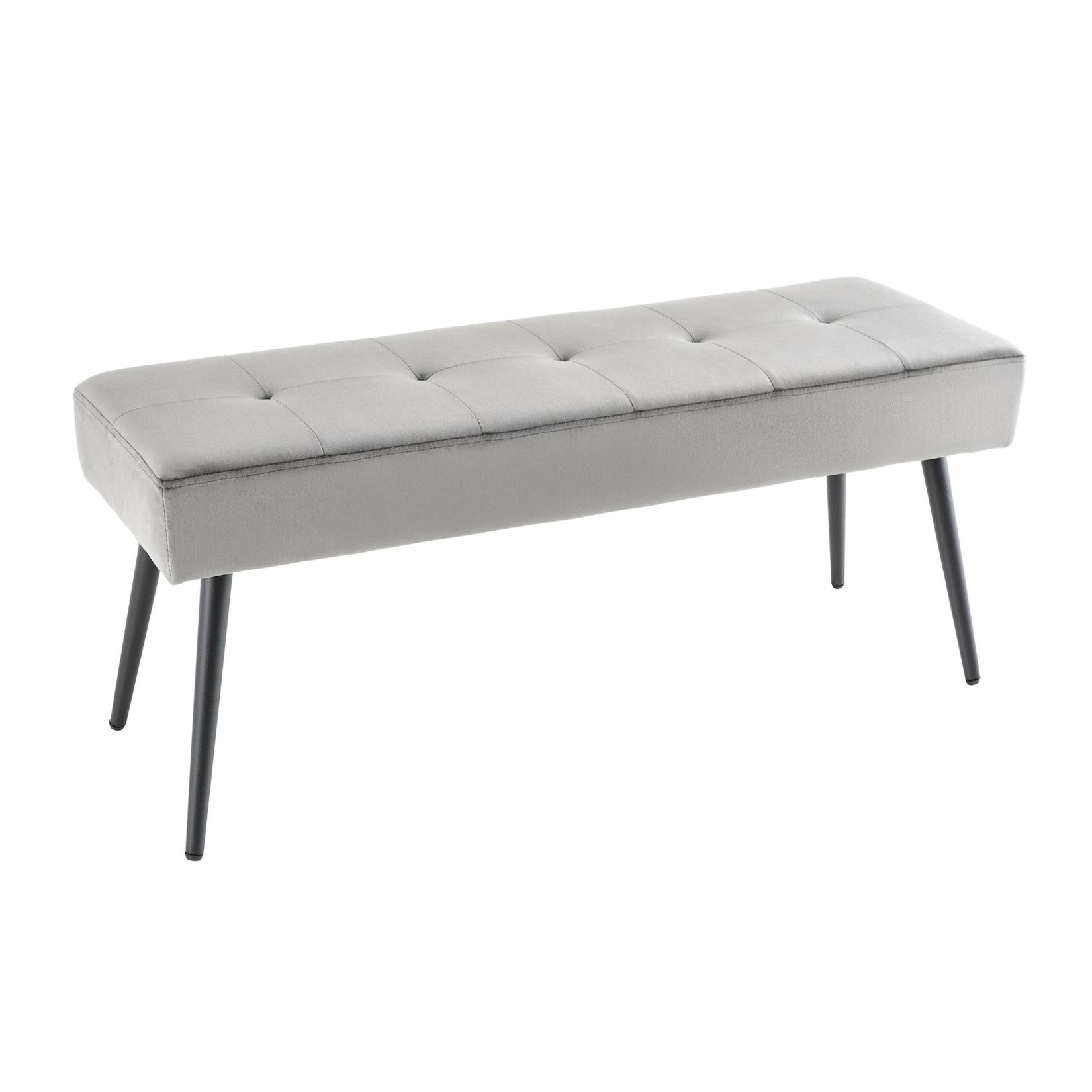 riess-ambiente Sitzbank BOUTIQUE - 100cm dunkelgrau Samt schwarze Metallbeine