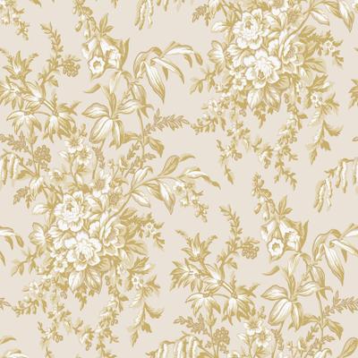 Vliestapete LAURA ASHLEY "Laura Ashley Picardie Pale Gold Vliestapete", gold (palegold), B:0,52m L:10,05m, Vlies, Tapeten, Laura Ashley Picardie Pale Gold Vliestapete