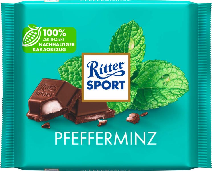 Ritter SPORT Pfefferminz Schokolade 100,0 g 5211890008