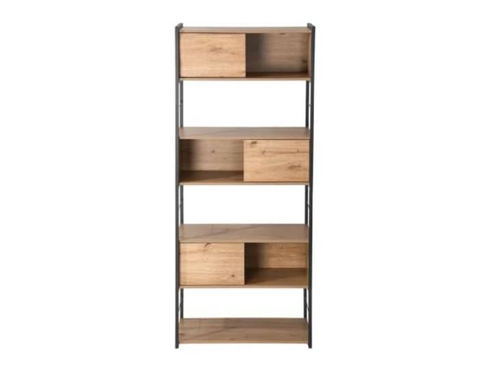 Calicosy Bücherregal mit 3 Schiebetüren, Eiche Artisan, Kollektion Lenny