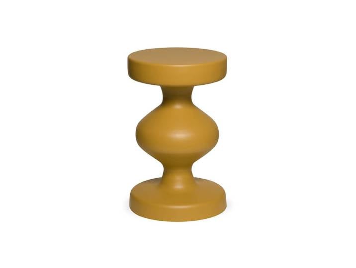 Sweeek Table d'appoint, bout de canapé, table de chevet métal Ø29,5 x H48,5cm HAWA Jaune Moutarde