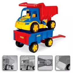 Wader: Großer Muldenkipper mit Handwagen 55+49 cm
