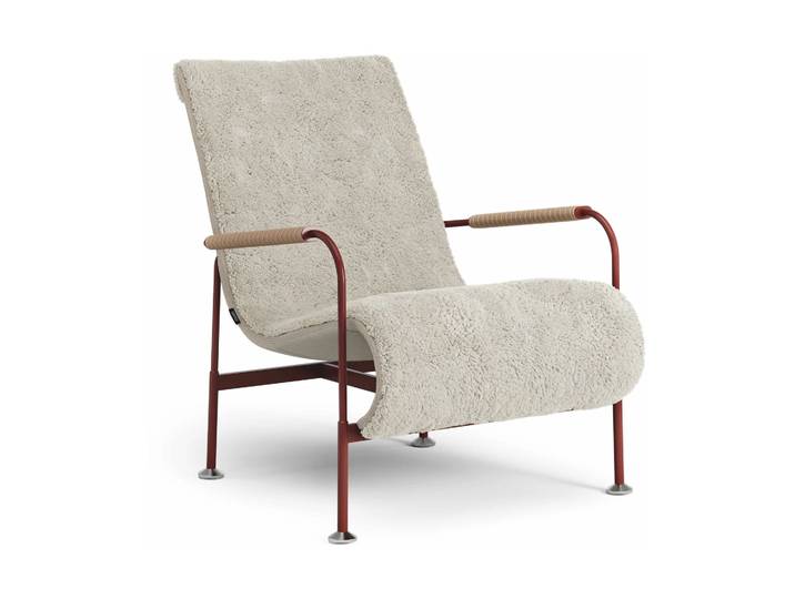 Swedese Fauteuil Serpentine Peau de mouton Moonlight-rouge-Tärnsjö Nature
