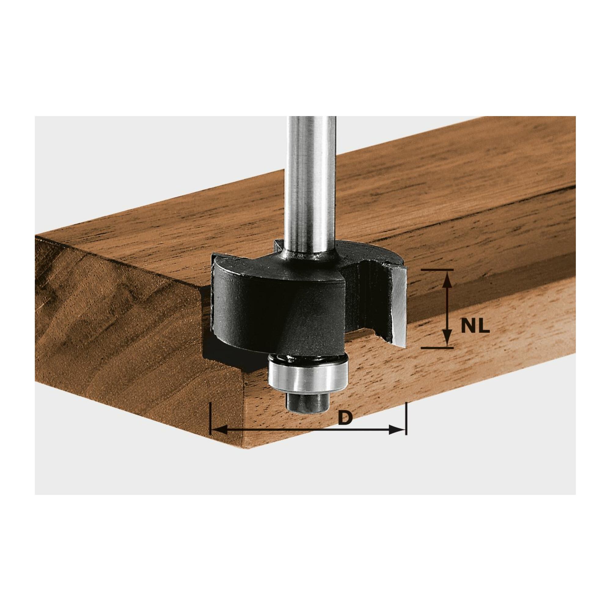 Festool HW Schaft 8 mm D31,7/NL 12,7 Falzfräser | für Holzwerkstoffe | mit Anlaufkugellager | 491022)