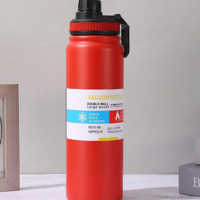 Retailers Go Premium Stainless Steel Thermos Water Bottle Double Walled Vacuum Flask For Hot & Cold Drinks Gym & Travel Essential red 1000ml