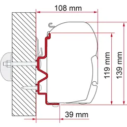 Fiamma Adapter Halterung F45 für Rapido Serie 9dF-9M-10  450 cm
