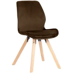 CLP Stuhl Luna Samt - Farbe: braun, Material: Samt
