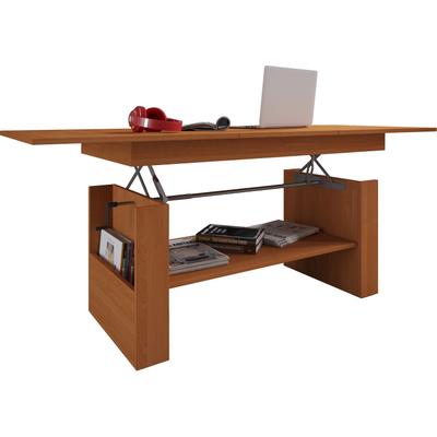 Couchtisch VCM "Holz Couchtisch Kobila höhenverstellbar ausziehbar", braun (buche), B:115cm T:58cm, Tische, Couchtisch