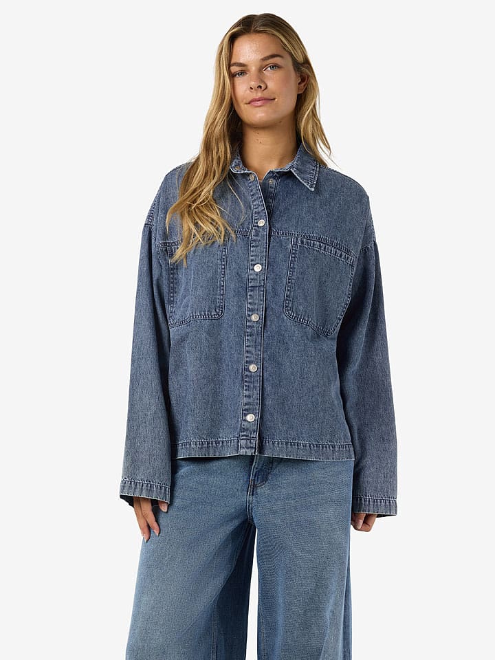 Noisy may Jeanshemd "Enza" in Blau - S