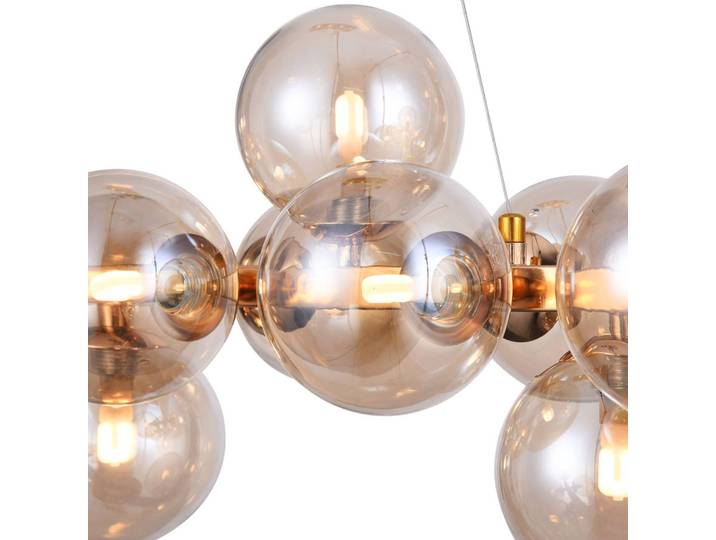 Maytoni Glas Hängelampe Dallas, dimmbar, messing / gold, für Wohn- / Esszimmer, Glas, Design, Pendelleuchte