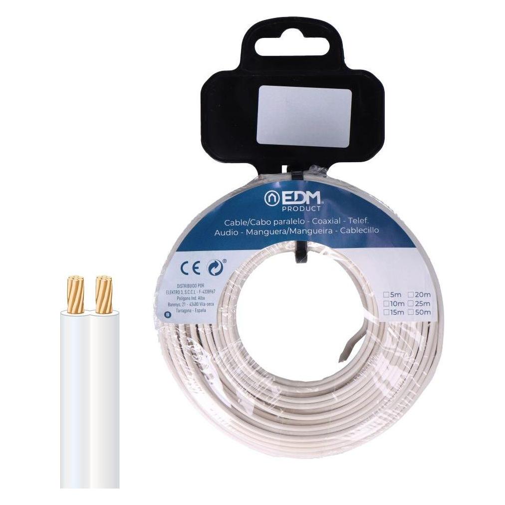 EDM White speaker wire 2x0,50mm 5m reel (5 m) (49446214)