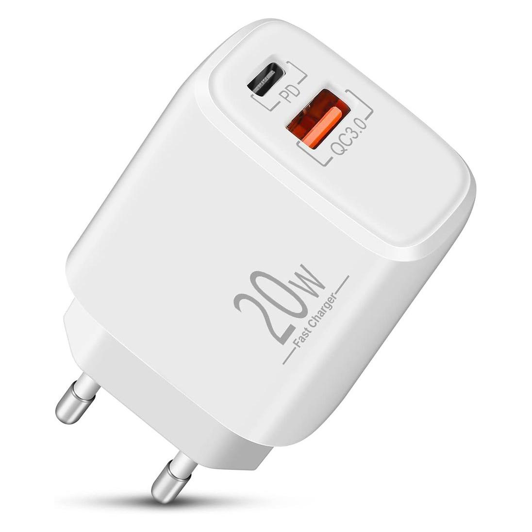 SIGN GaN Fast Charger USBC/USB-A 20W PD - White (20 W) (SN-20PD-WH)
