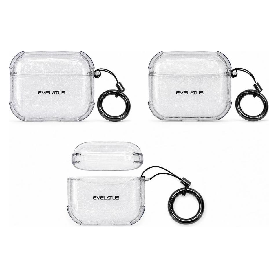 Evelatus Headphone case Apple AirPods Pro TPU Protective Case Shine Transparent (Ladecase Hülle) (EVELATUS)