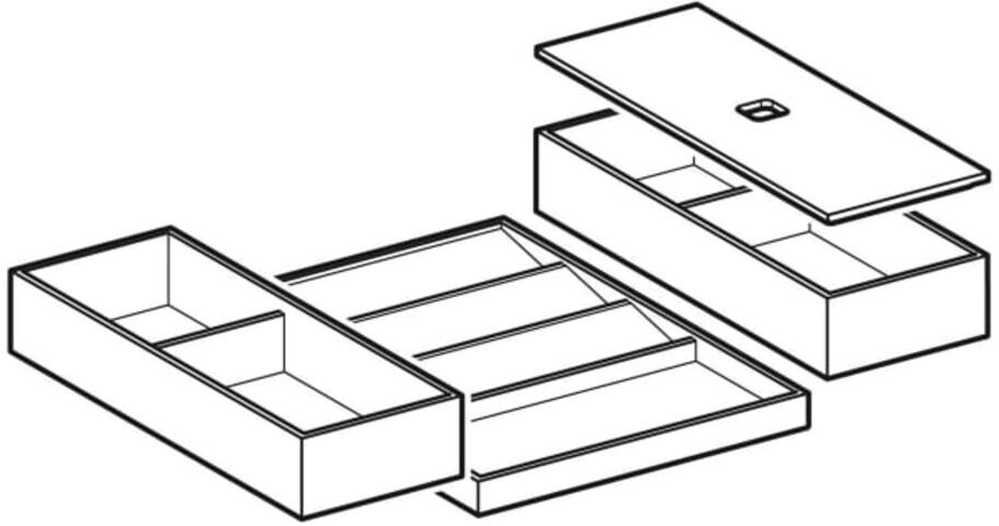 Geberit Schubladeneinsatz-Set 60cm breit, für obere Schublade, Bambus (502349001)