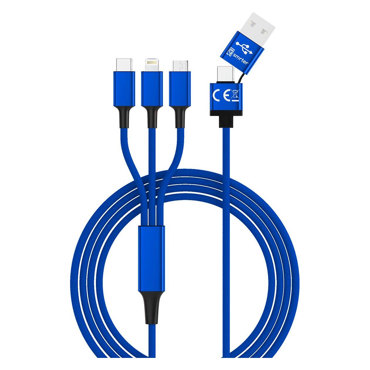 Cololight HYDRA ULT NB Ladekabel, USB-A/USB-C -> micro USB, Lightning & USB-C, blau (1.20 m, USB 2.0) (SMRTER_HYDRA_ULT_NB)