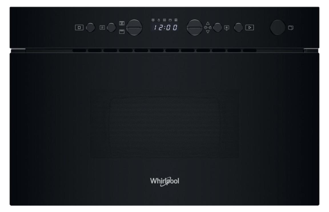 Whirlpool WMN14BB, Integriert, Grill-Mikrowelle, 22 l, 750 W, Eingebautes Display, LCD