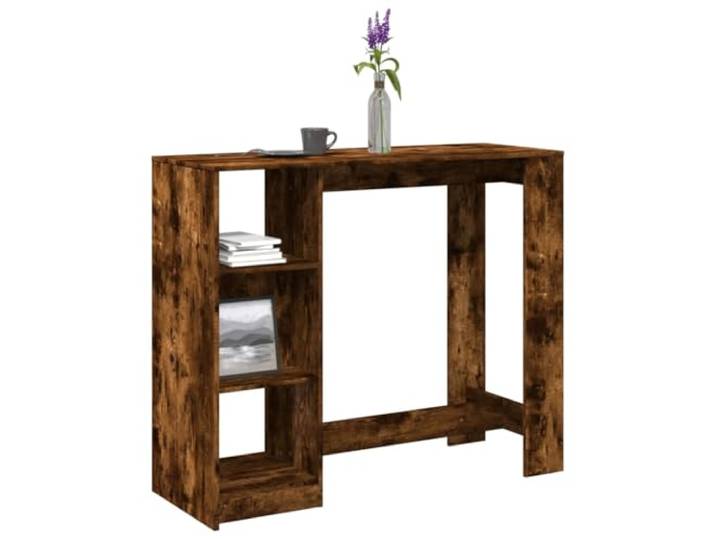 Xolmizyn Bartisch mit Regal 124x46x103.5 cm Holzwerkstoff Tresen-Tisch Robustes Design, Vier praktische Fächer, Vielseitig für Küche & Wohnzimmer