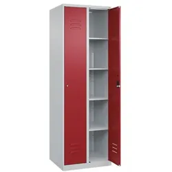 CP Wäschespind »Classic Plus einzeln schließende Türen Korpus lichtgrau« Zylindersc rot, 60x185x50 cm