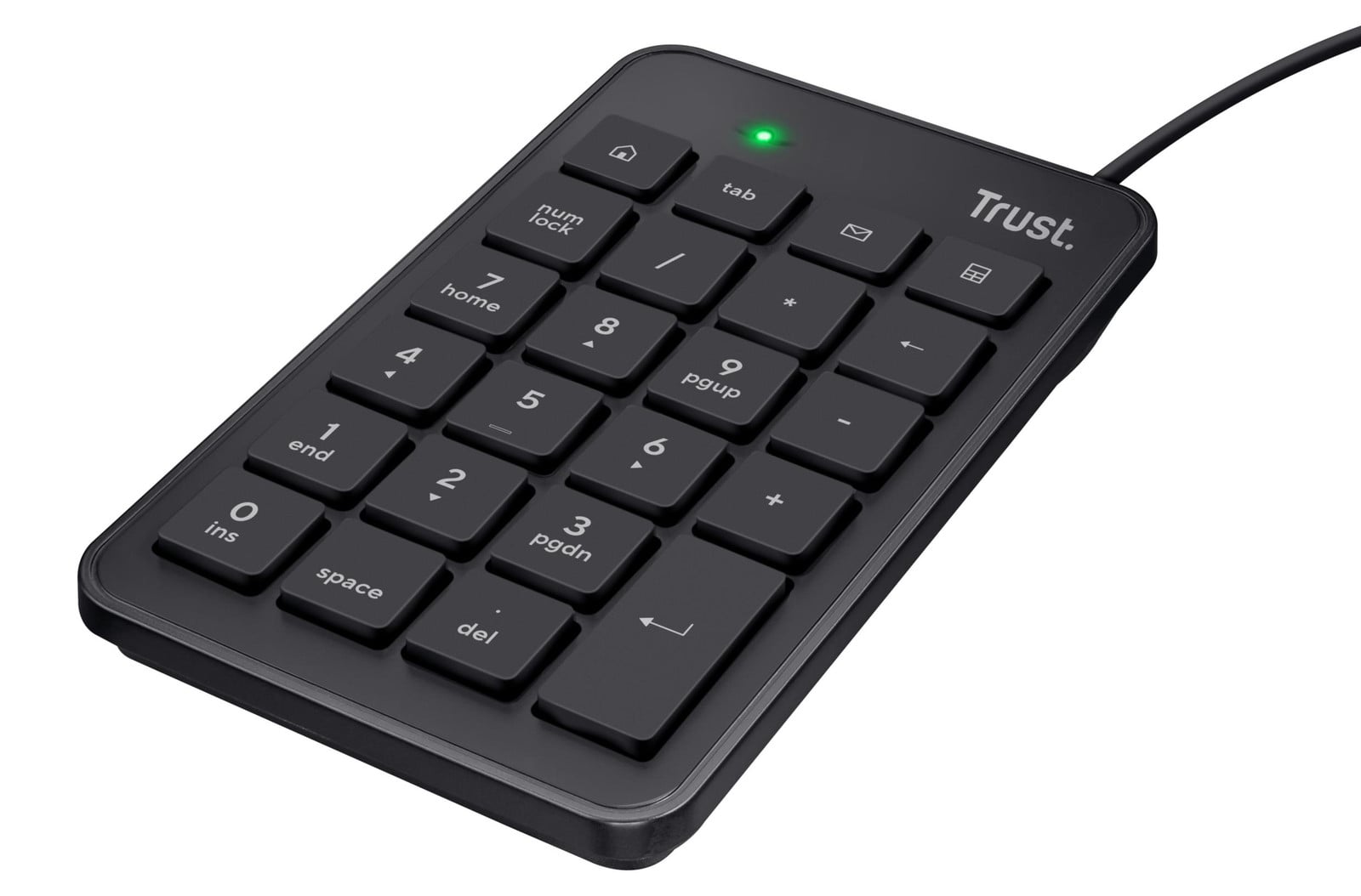 Trust 22221 Numeriek toetsenbord voor laptop en PC, USB, zwart