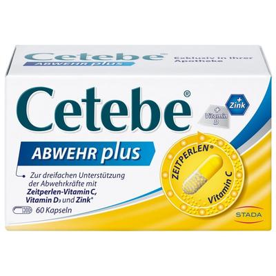Cetebe Abwehr plus Vitamin C+Vitamin D3+Zink Kaps. 60 St Kapseln
