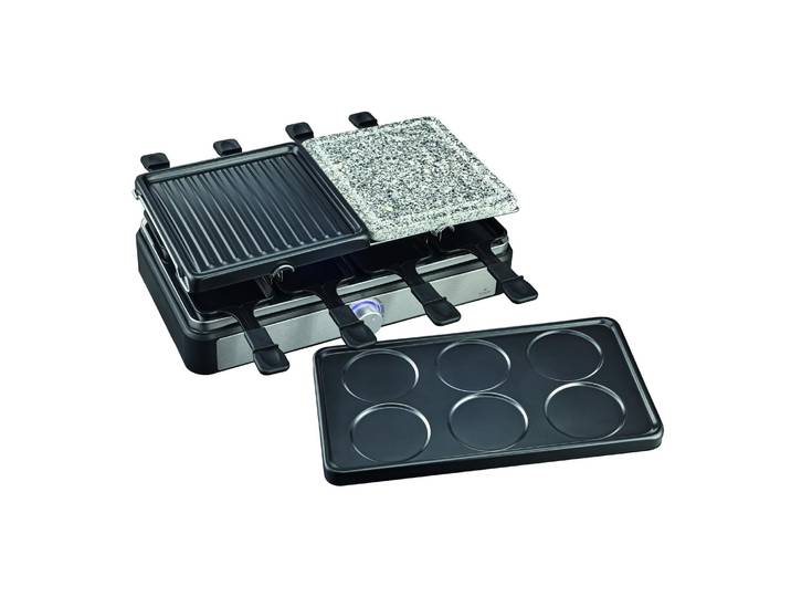 Appareil à raclette, grill, crêpière et pierre à griller pour 8 personnes HRG8P1400-25 CARREFOUR HOME