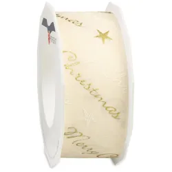 PRÄSENT Geschenkband matt creme 40,0 mm x 20,0 m