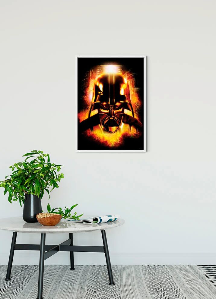 Bild KOMAR "Star Wars Classic Vader Head", bunt (farbe bild(er): bunt), B:50cm H:70cm, Holz, Papier, Bilder, Bild, Wandbild zur Dekoration im Kinderzimmer - ohne Rahmen farbe bild(er): bunt B/H/T: 50cm x 70cm, Star Wars, 1 Stk.