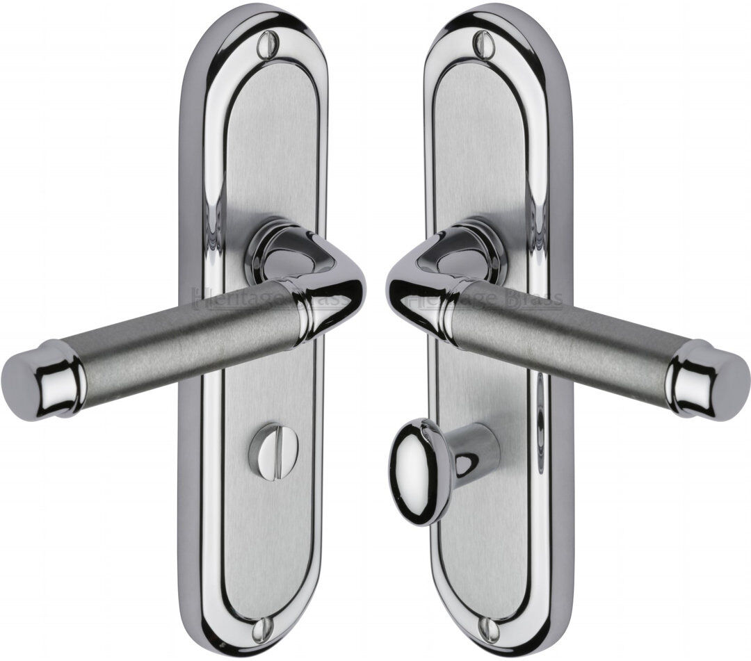 Heritage Brass Door Handle for Bathroom Saturn Long Design Apollo 24.7cm H X 4.8cm W