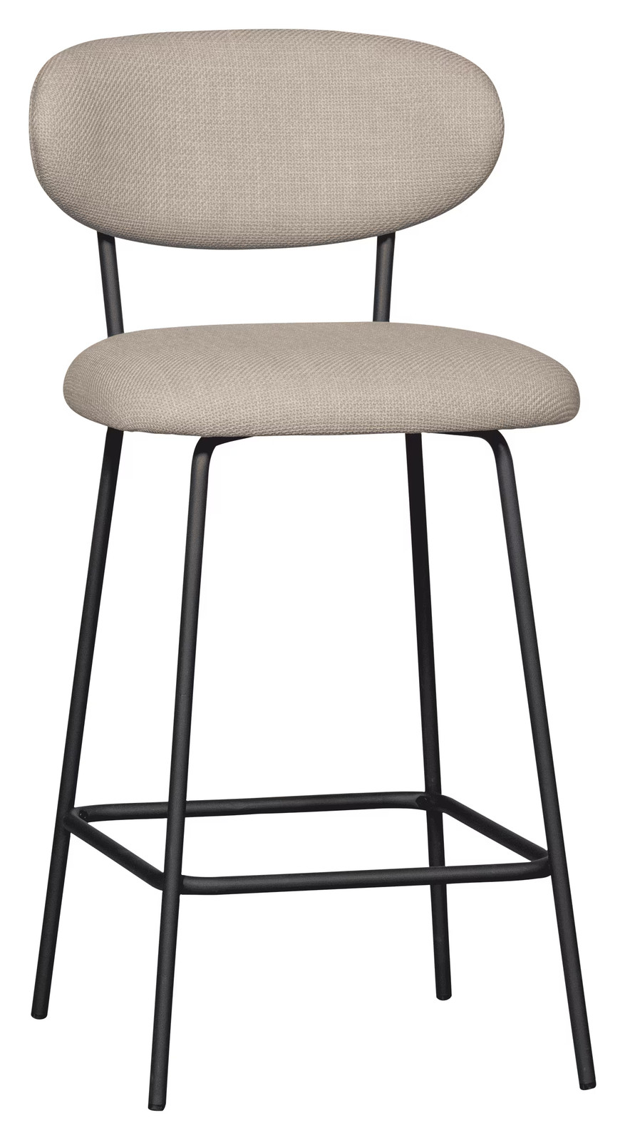 WOOOD Barkruk Kjeld Geweven - Naturel - Zithoogte: 66 cm