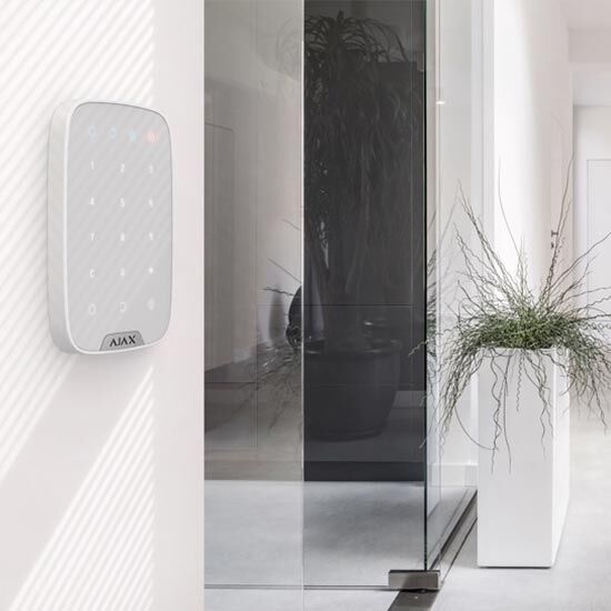 Ajax Tastiera Wireless E Touch  Aj-Keypadplus-W 868mhz Usata Per Inserire/disinserire L'Impianto  Colore Bianco