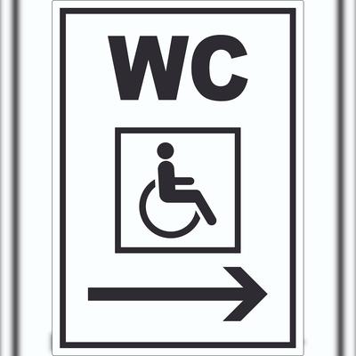 HB-Druck WC Behinderten mit Pfeil nach rechts Aufkleber A0 (841x1189mm)