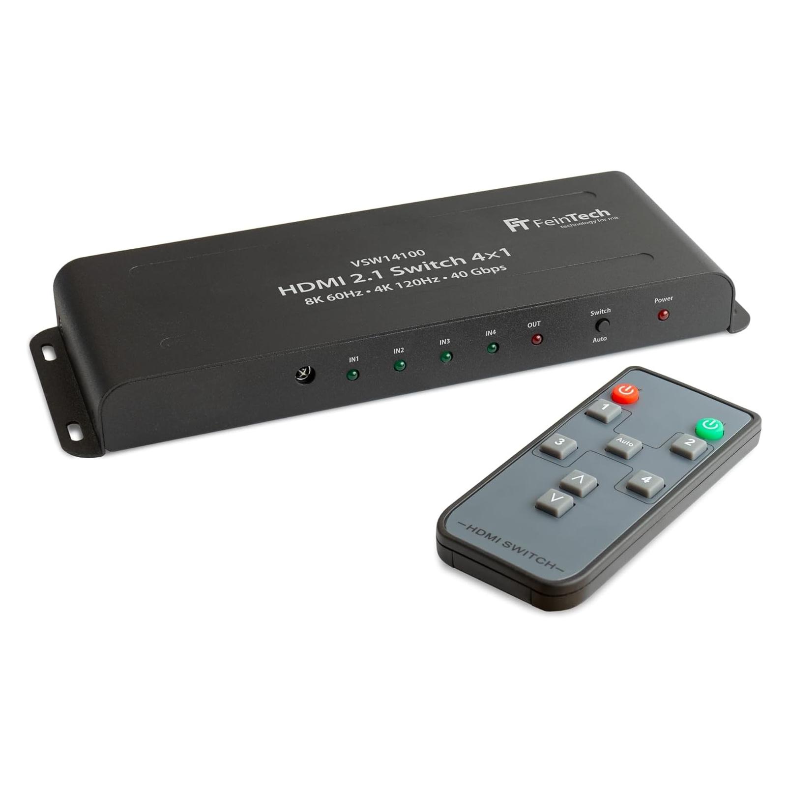FeinTech VSW14100 HDMI 2.1 Switch 4 In 1 Out | Auto-Switching (VSW14100)