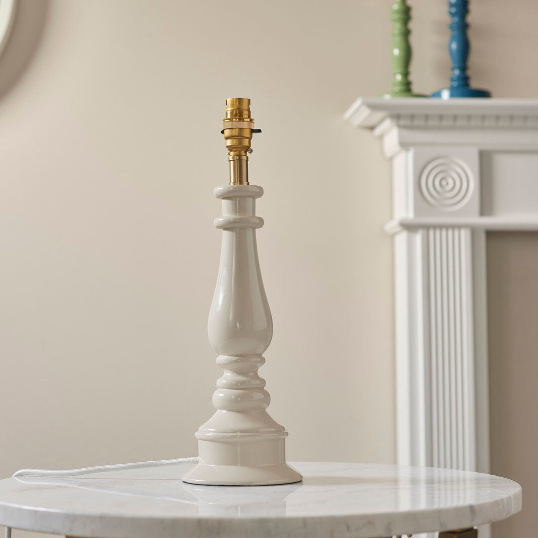 Heritage Hues Myrtle Table light Base White 38cm H X 12cm W X 12cm D