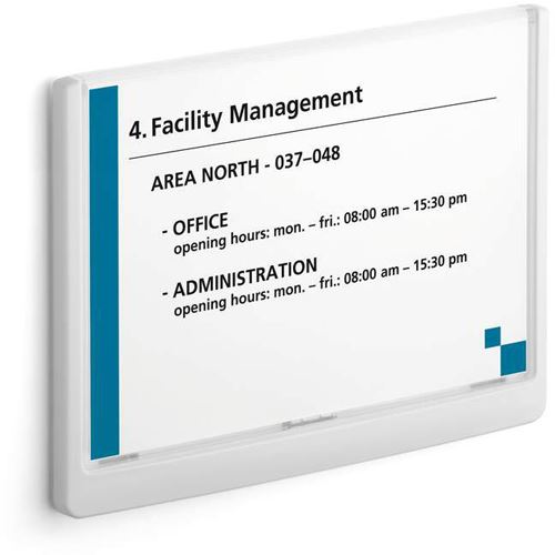 DURABLE Türschild CLICK SIGN Kunststoff weiß DIN A5 quer