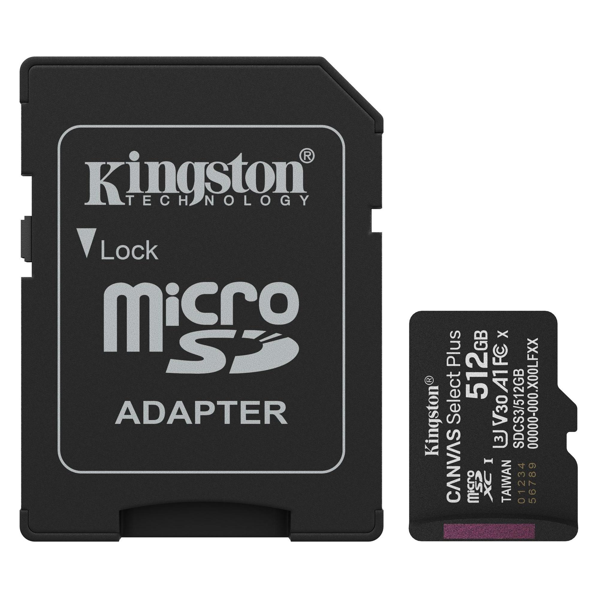 Kingston Canvas Select Plus (512 GB, microSDXC, U3, UHS-I) (SDCS3/512GB)