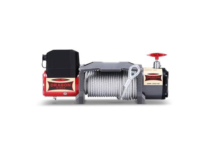 Dragon Winch - Elektrische Seilwinde Maverick 24V 13000 lbs / 5897 kg, mit Stahlseil 20m für Abschleppwagen und Kommunalfahrzeuge mit kabelloser Fernbedienung + Winde Zubehör IP67 Wasserdicht