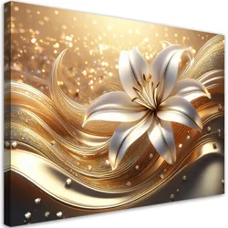 WANDBILD blume glamour gold