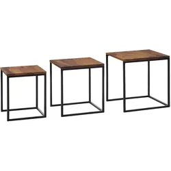 Beistelltischset Wohnling 3-tlg. Holz/Schwarz