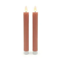 Relaxdays LED Stabkerzen 2er Set Rosa
