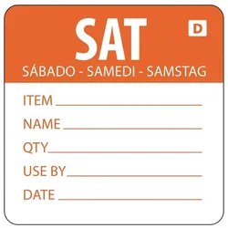 Vogue auflösbare Etiketten Samstag orange