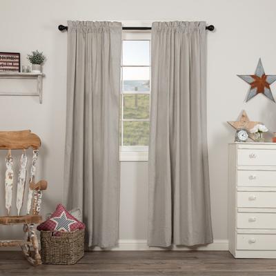 VHC Brands Hatteras Seersucker Blue Ticking Stripe Panel Set of 2 84x40 - Panel 84x40