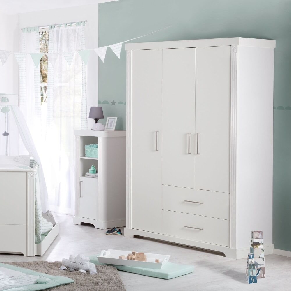 roba Armoire avec 3 portes et 2 tiroirs, blanc Blanc 55x199x139cm