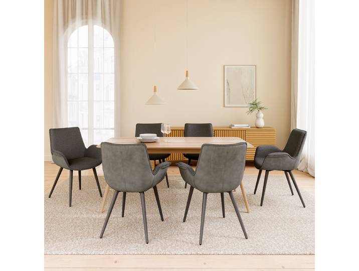 Polsterstuhl Thron 67 x 87 x 64cm Grau/Grau