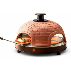 Emerio Pizzarette Original – Pizzaofen für 4 Personen – Handgefertigte Terrakotta-Haube – PO-115985 – 900 W