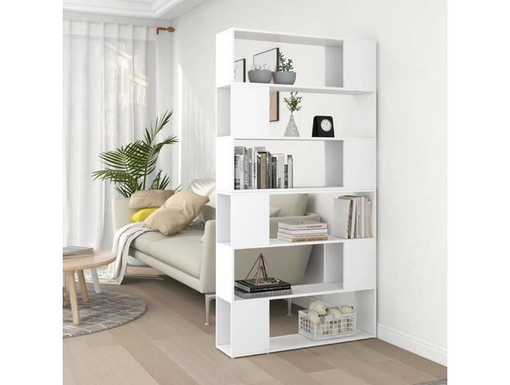 SALE 2025 Bibliothèque Moderne - Colonne Étagère Séparateur de pièce Blanc 100x24x188 cm 38 74 Kg 4539