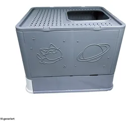 HTI-Living Katzentoilette geschlossen grau mit Schaufel (Katzenklo geschlossen), Katzenklo
