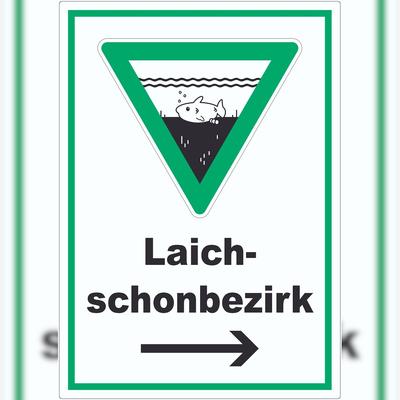 HB-Druck Laichschonbezirk Richtungspfeil rechts Aufkleber A0 (841x1189mm)