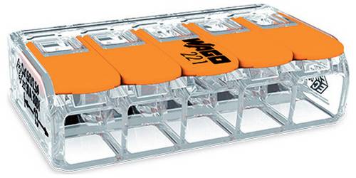 WAGO 221-615 Verbindungsklemme flexibel: 0.5-4mm² starr: 0.5-6mm² 15 St. Farblos, Transparent